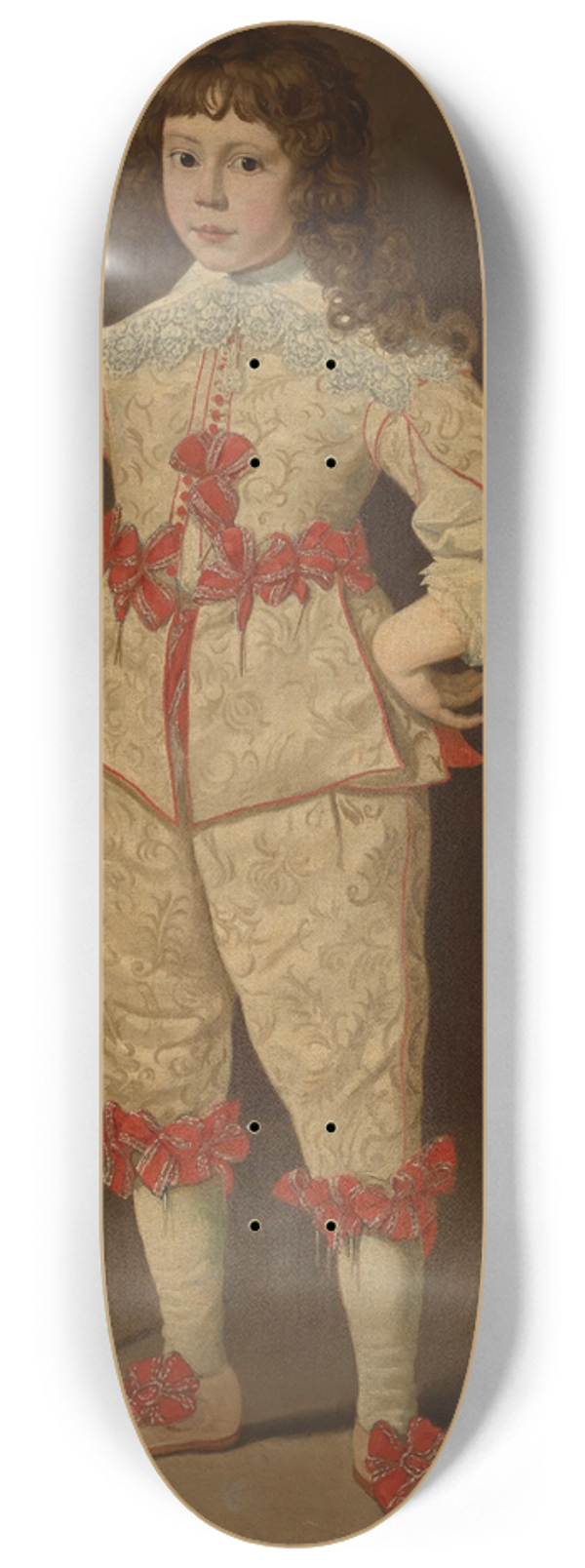 Dutch School - Portrait of a boy with walking stick 8.25 inch art skate deck