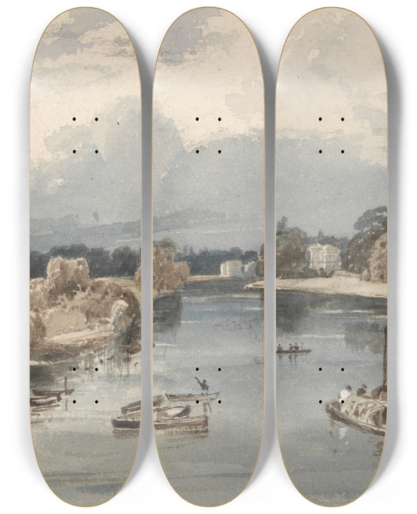 Triptych art skateboard deck of William Henry Bartlett Richmond by William Henry Bartlett (1809-1854)