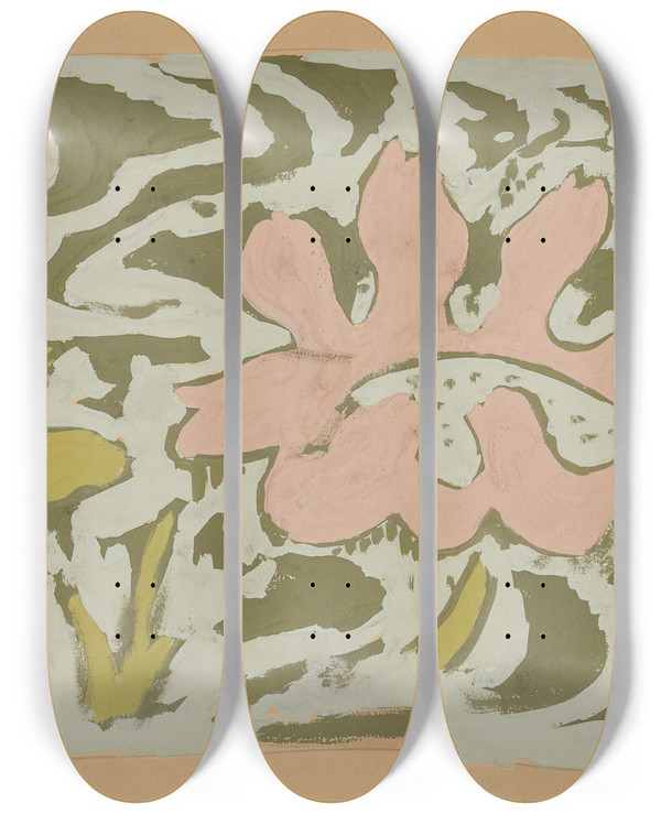 Triptych art skateboard deck of Paul Ranson Nnuphars by Paul Ranson (1864-1909)