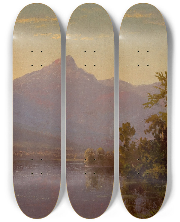Triptych art skateboard deck of Edward W Nichols Mount Chocorua New Hampshire_2 by Edward W Nichols (1819-1871)