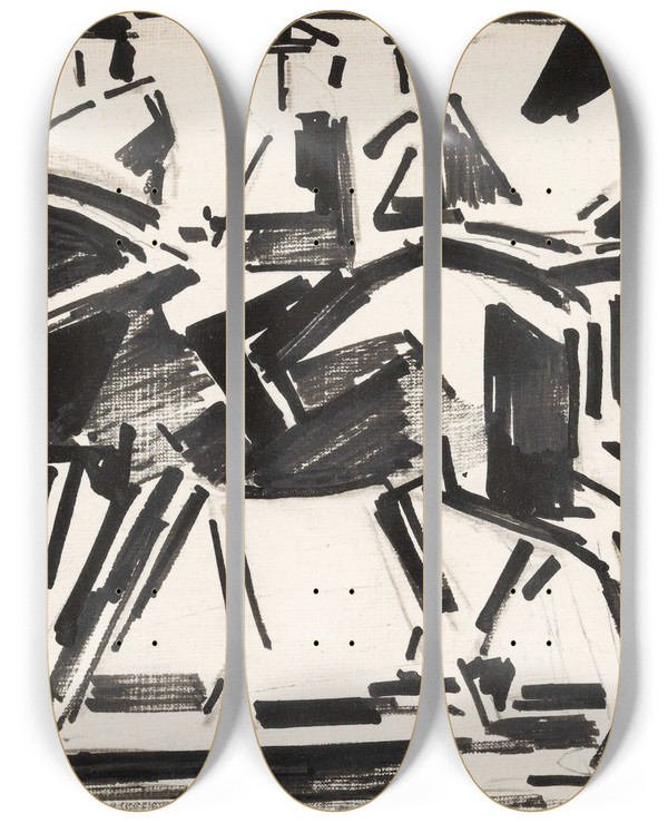 Triptych art skateboard deck of Reijer Stolk Ruiters_1 by Reijer Stolk (1896-1945)