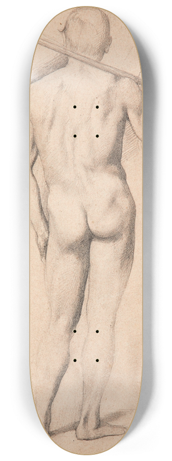 Edgar Degas - Homme vu de dos (tude) 8.25 inch art skate deck