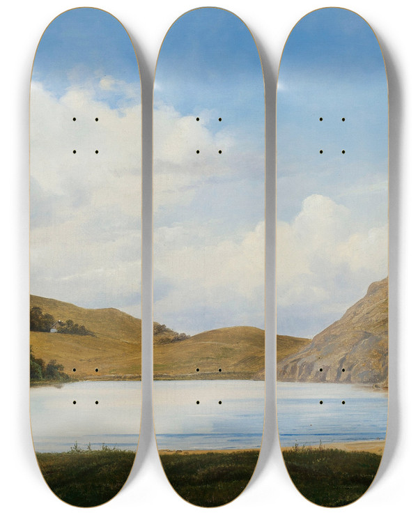 Triptych art skateboard deck of Holger Drachmann Hammers by Holger Drachmann (1846-1908)