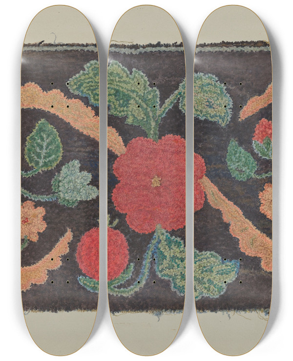 Triptych art skateboard deck of Jessie Trueworthy Rug by Jessie Trueworthy