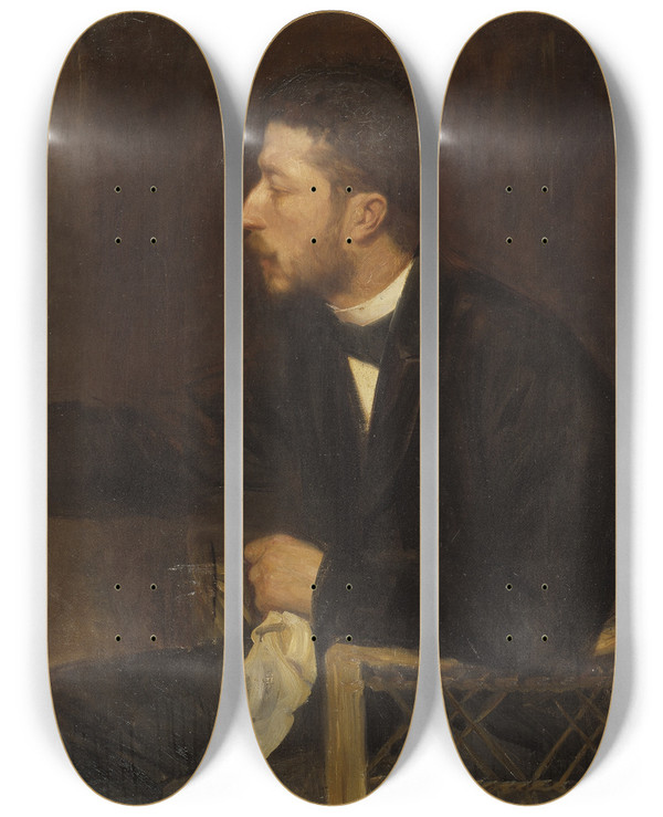 Triptych art skateboard deck of Oscar Bjrck Prince Eugen_2 by Oscar Bjorck (1860-1929)