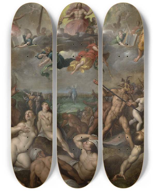 Triptych art skateboard deck of Jacob De Backer Last Judgement Matthew 253133_1 by Jacob De Backer (1555-1585)