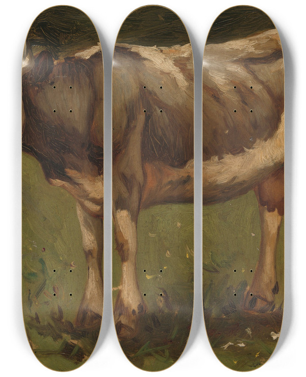 Triptych art skateboard deck of Anton Mauve Koe by Anton Mauve (1838-1888)