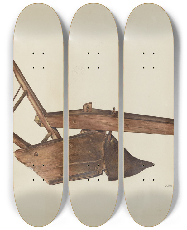 Triptych art skateboard deck of John Thorsen Plow by John Thorsen