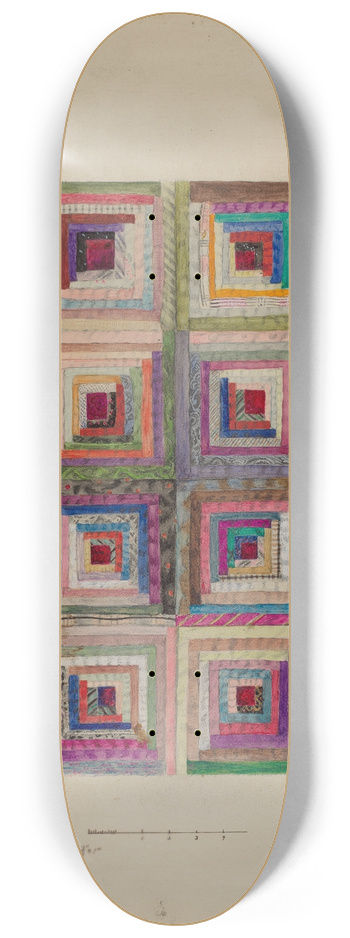 Edith Magnette - Silk Patchwork for Pillow 8.25 inch art skate deck
