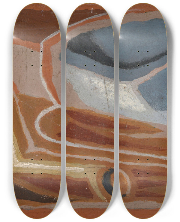 Triptych art skateboard deck of Juan Gris Le Bol by Juan Gris (1887-1927)