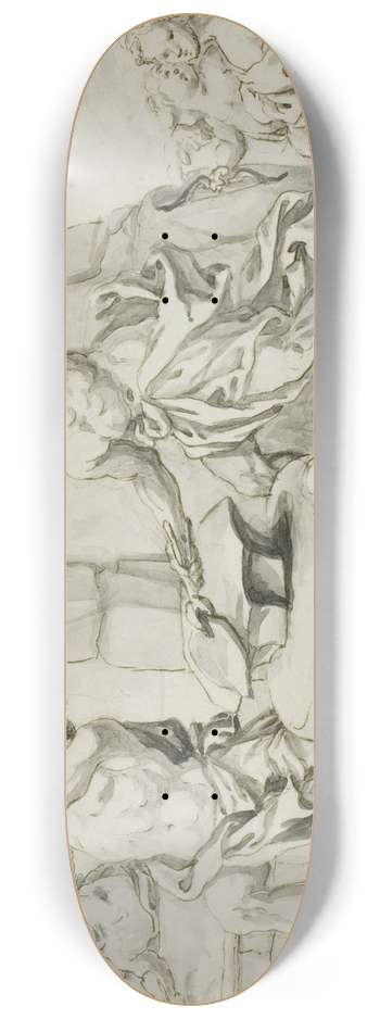 Abraham Drentwett the Elder - Vulcan Making Arms for Achilles, while Venus and Cupid Look On 8.25 inch art skate deck