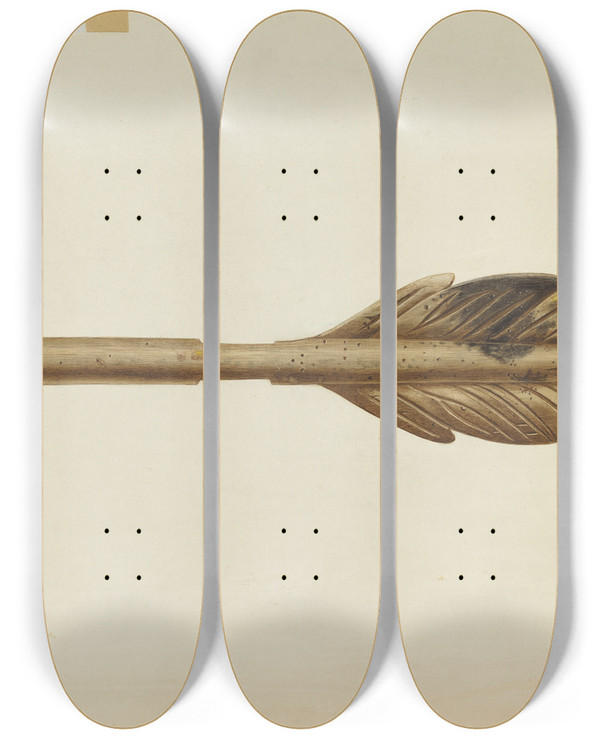 Triptych art skateboard deck of Louis Plogsted Weather Vane by Louis Plogsted