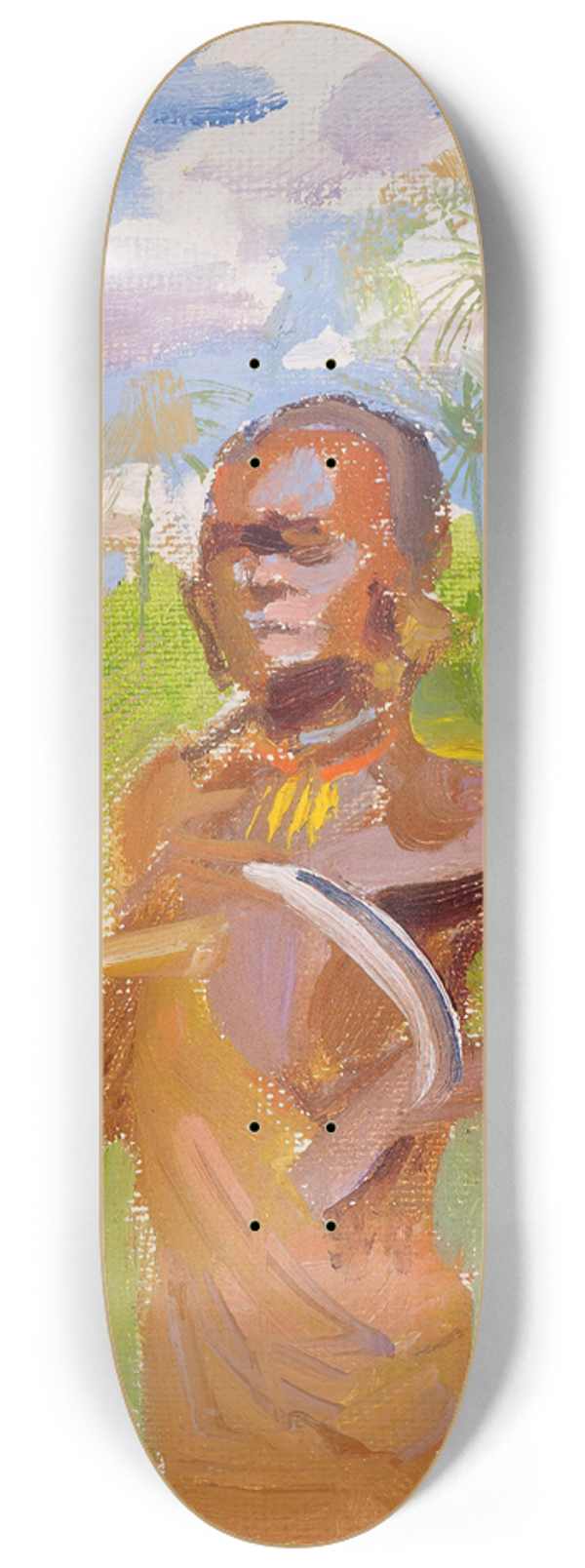 Akseli Gallen-Kallela - Kikuyu In Papyrus Reeds 8.25 inch art skate deck