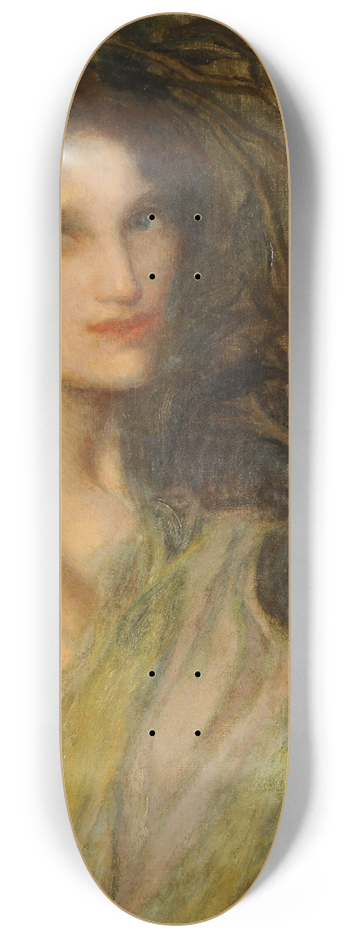 Edmond Aman-Jean - Woman with the Blue Vase 8.25 inch art skate deck