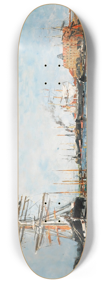 Edmond-Marie Petitjean - Bateaux en Rade 8.25 inch art skate deck