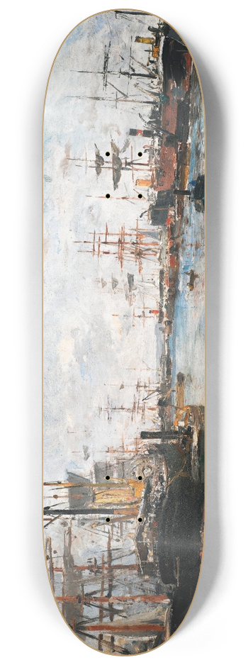 Edmond-Marie Petitjean - Bateaux en Rade 8.25 inch art skate deck