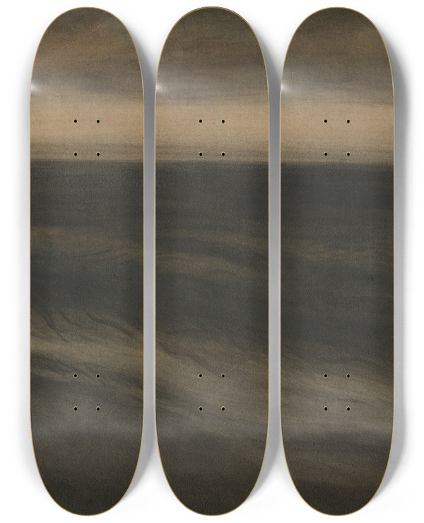 Triptych art skateboard deck of Lon Spilliaert Zwarte Marine by Leon Spilliaert (1881-1946)
