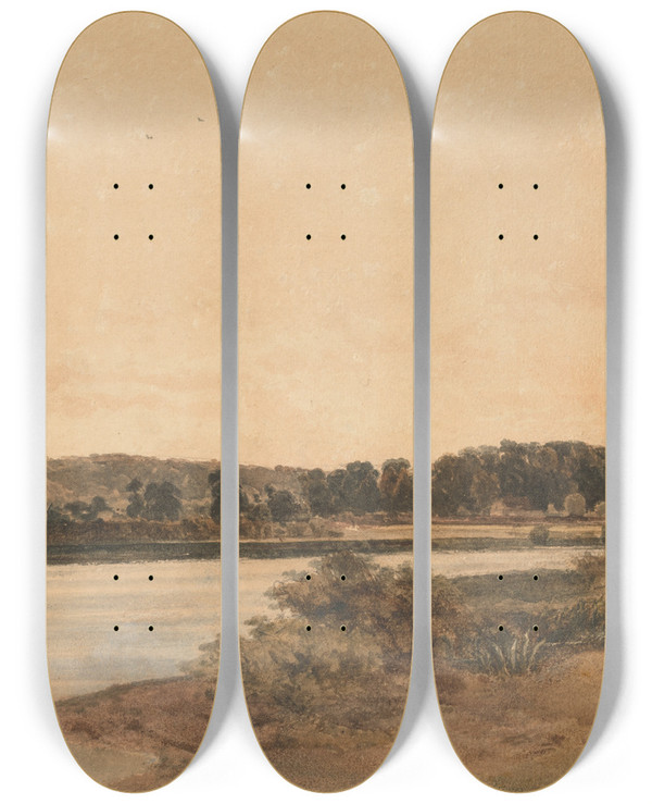 Triptych art skateboard deck of Peter Dewint Cookham Near Maidenhead by Peter Dewint (1784-1849)
