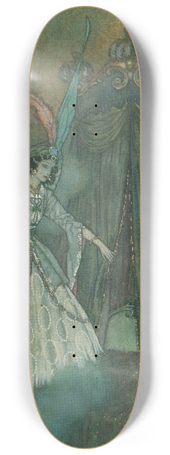Edmund Dulac - He found herself face to face with a stately and beautiful lady. 8.25 inch art skate deck