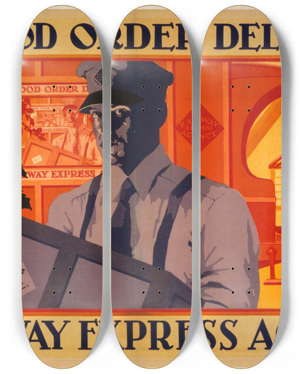 Triptych art skateboard deck of Robert Edward Lee Robert Edward Lee by Robert Edward Lee (19-)