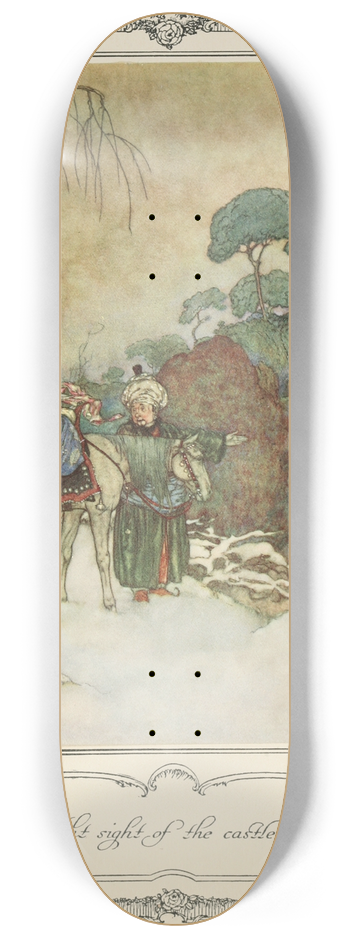 Edmund Dulac - Soon they caught sight of the castle in the distance 8.25 inch art skate deck