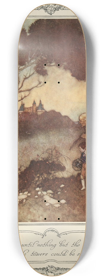 Edmund Dulac - They grew until nothing but the tops of the castle towers could be seen 8.25 inch art skate deck