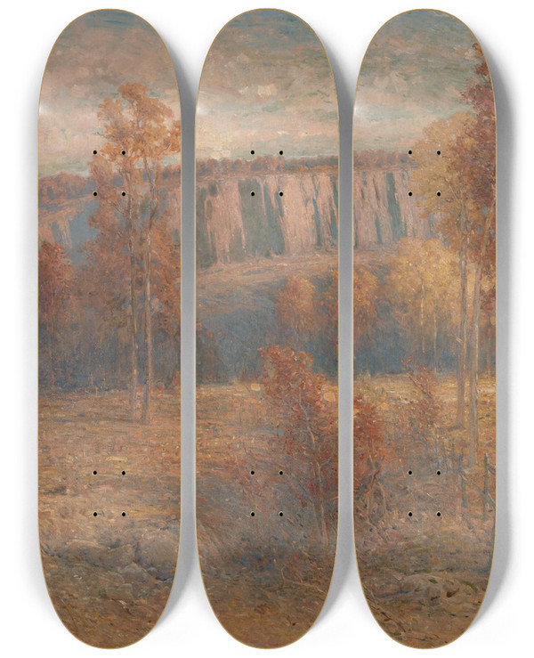 Triptych art skateboard deck of John Ferguson Weir Eastrock by John Ferguson Weir (1841-1926)