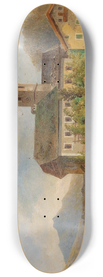 Edmund Mahlknecht - View of St. Wolfgang 8.25 inch art skate deck
