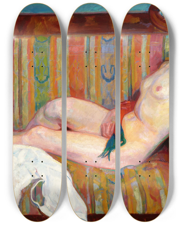 Triptych art skateboard deck of Wojciech Weiss Model by Wojciech Weiss (1875-1950)