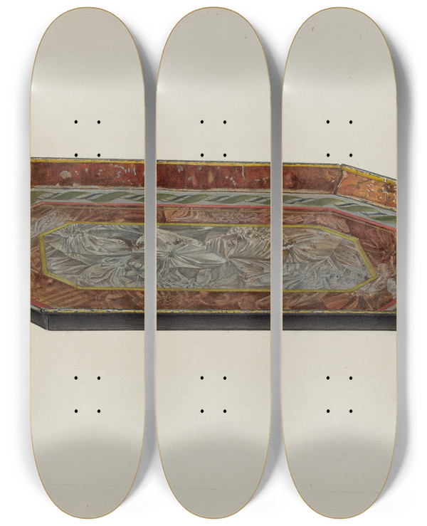 Triptych art skateboard deck of Charles Henning Tray by Charles Henning