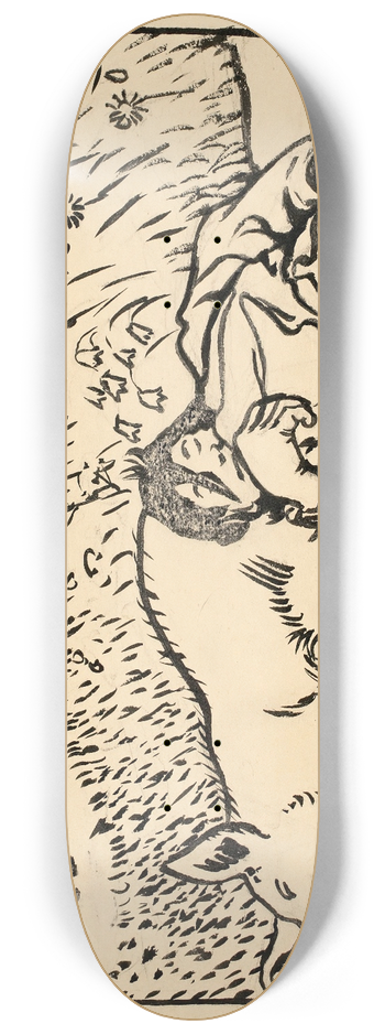 Akseli Gallen-Kallela - Pig and drunk man 8.25 inch art skate deck