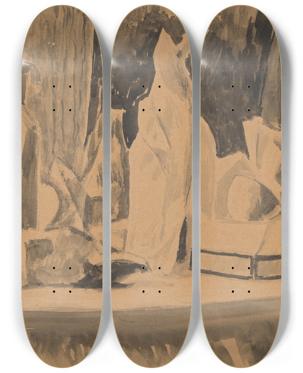 Triptych art skateboard deck of Roger Fry Still Life_1 by Roger Fry (1866-1934)