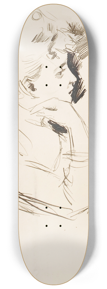 Akseli Gallen-Kallela - Portrait of a lady, Study 8.25 inch art skate deck