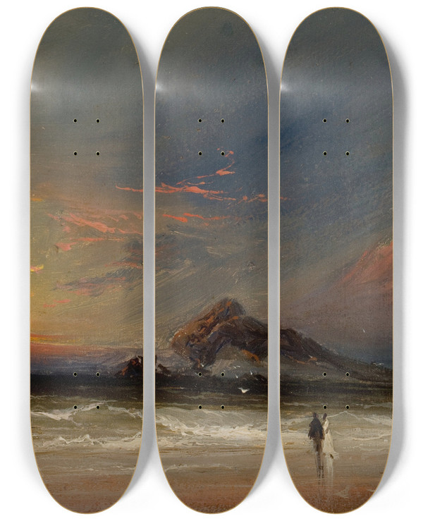 Triptych art skateboard deck of James Hamilton From The Tempest by James Hamilton (1819-1878)