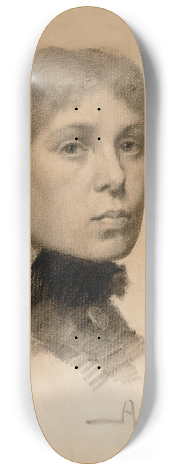 Akseli Gallen-Kallela - Portrait of a Woman 8.25 inch art skate deck