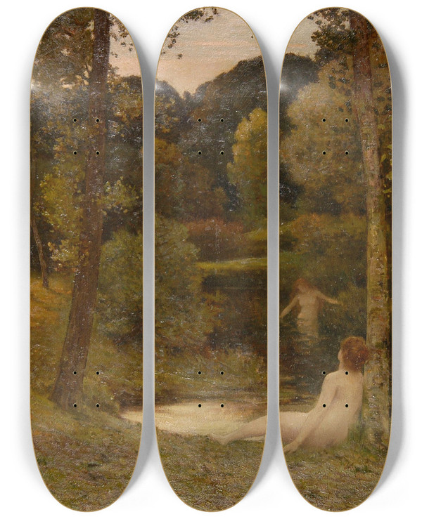 Triptych art skateboard deck of Henri Thirot Lt by Henri Thierot (1863-1905)