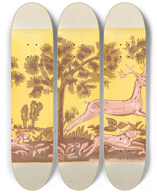 Triptych art skateboard deck of Martin Partyka Bandbox Design_1 by Martin Partyka