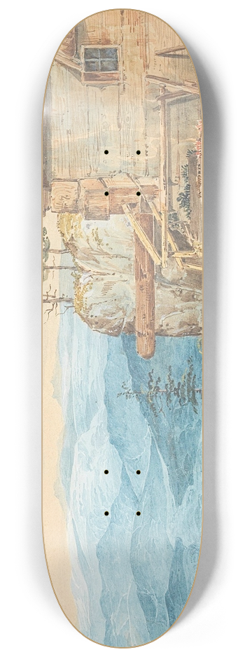 Eduard Friedrich Leybold - Blick auf Gebirgslandschaft 8.25 inch art skate deck