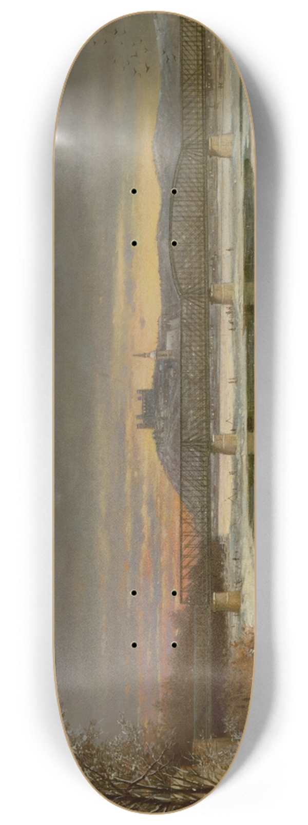 Eduard Majsch - View Of Bratislava 8.25 inch art skate deck