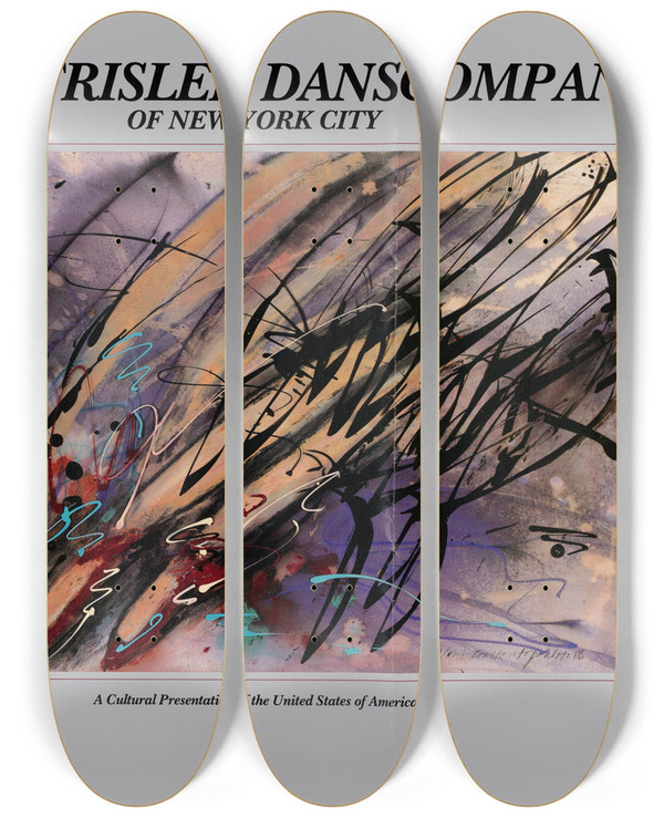 Triptych art skateboard deck of Us Information Agency Joyce Trisler Dance Company Of New York City by U S Information Agency (1953-1999)