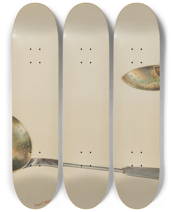 Triptych art skateboard deck of Charles Moss Skimmer_1 by Charles Moss