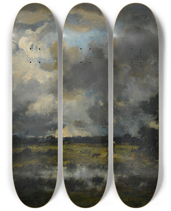 Triptych art skateboard deck of Narcissevirgile Diaz De La Pea Lorage_1 by Narcisse-Virgile Diaz de La Pea (1808-1876)