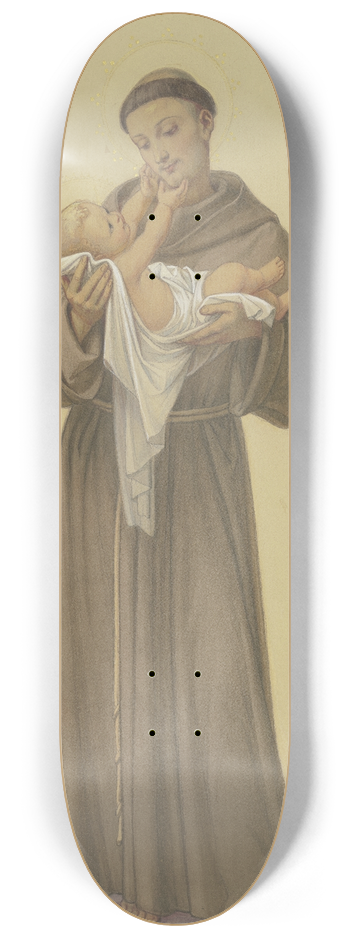 Eduard von Steinle - Der Heilige Antonius von Padua mit dem Jesuskind auf dem Arm, 1862 8.25 inch art skate deck
