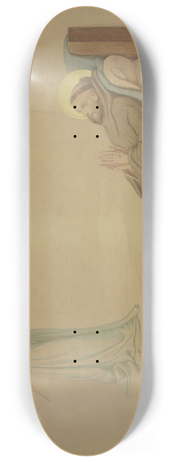 Eduard von Steinle - Der Heilige Franziskus in seiner Zelle; Ein Engel stillt des Sterbenden Sehnsucht nach Musik 8.25 inch art skate deck