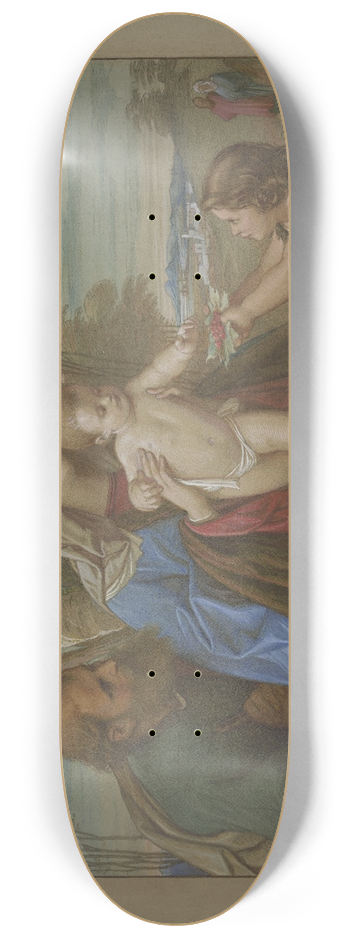 Eduard von Steinle - Madonna della Fontana; Die Heilige Familie mit dem Johannesknaben an einer Quelle 8.25 inch art skate deck