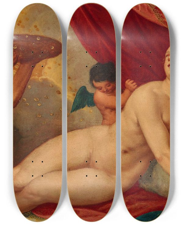 Triptych art skateboard deck of Johann Knig Dana by Johann Konig (1586-1642)
