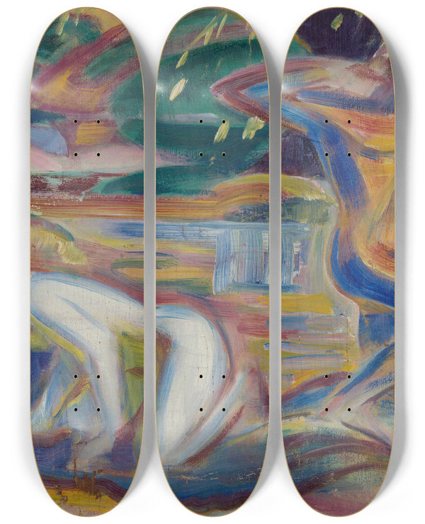 Triptych art skateboard deck of Jag Acke Prestudy For The War by J.A.G. Acke (1859-1924)