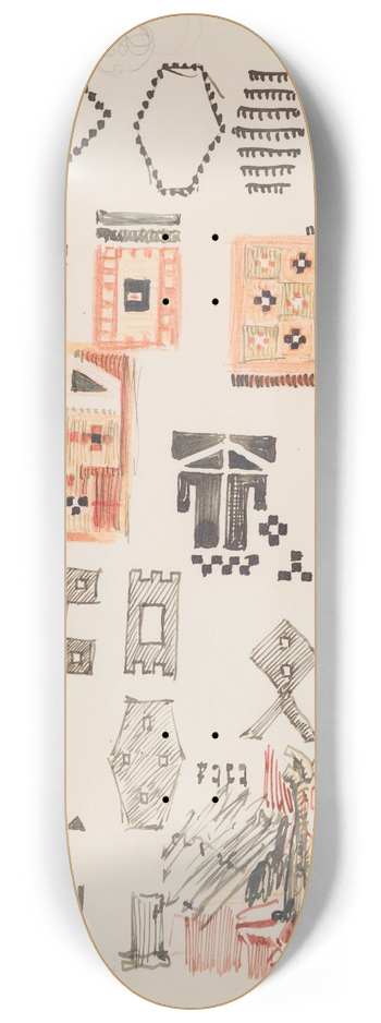 Akseli Gallen-Kallela - The Great Kalevala, sketch. 8.25 inch art skate deck