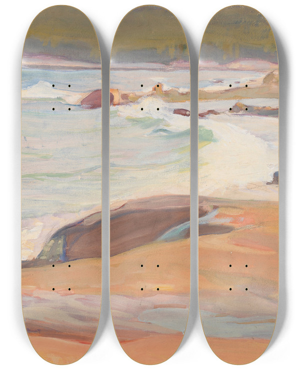 Triptych art skateboard deck of Magnus Enckell From Suursaari Island by Magnus Enckell (1870-1925)