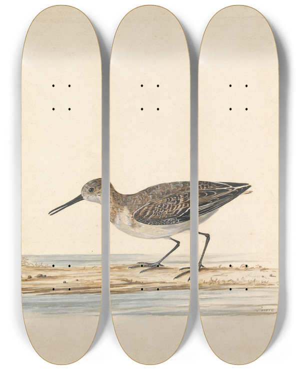 Triptych art skateboard deck of Charles Collins A Pair Of Stints by Charles Collins (1680-1744)